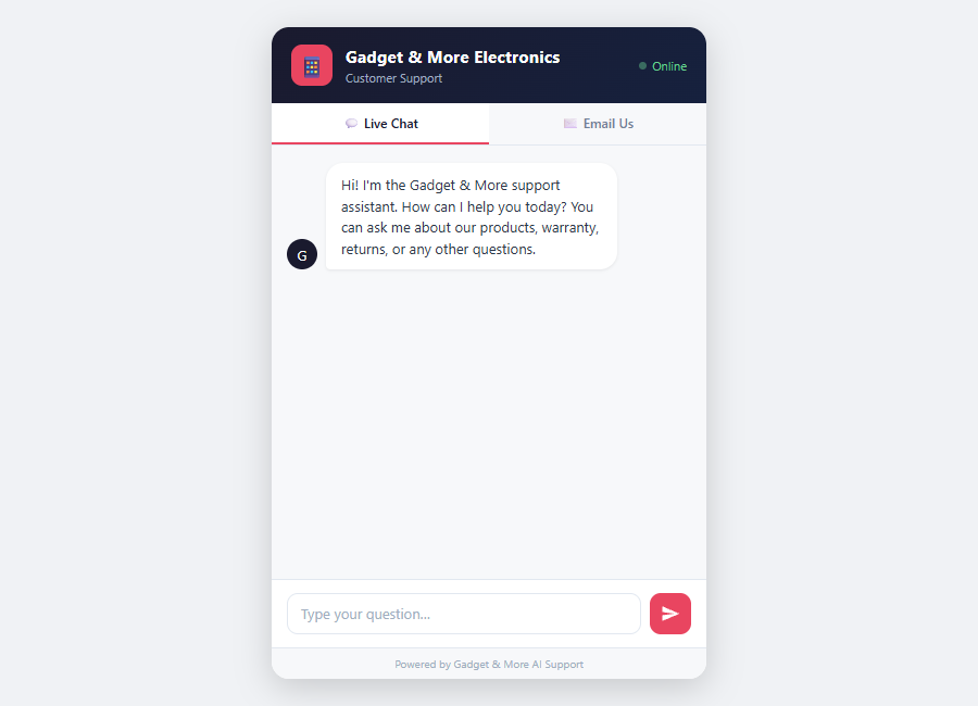 Chatbot widget