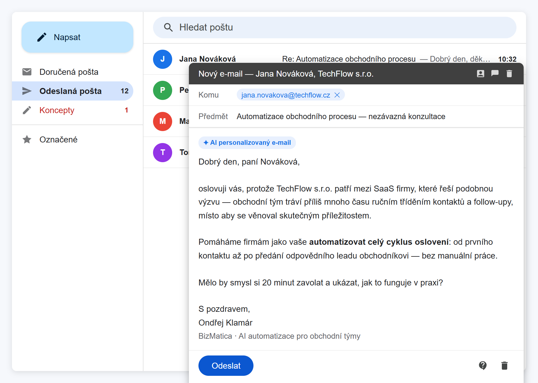 AI personalizovaný e-mail