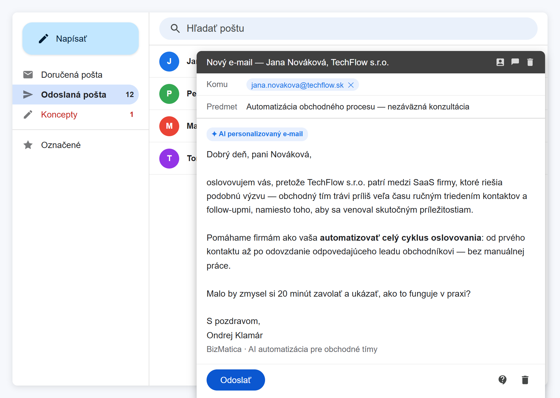 AI personalizovaný e-mail